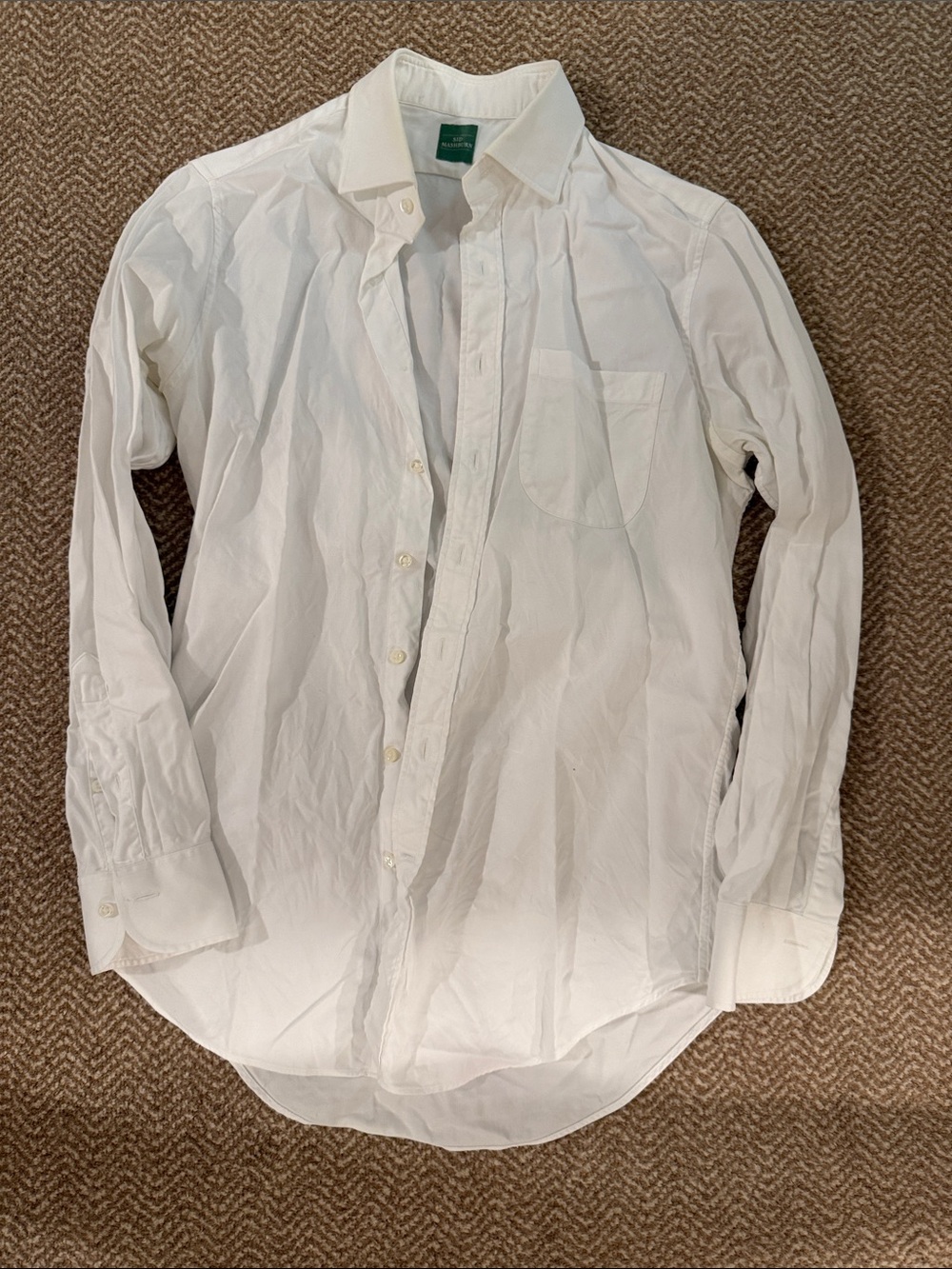 Sid Mashburn Classic White Long-Sleeve Dress Shirt - Men's